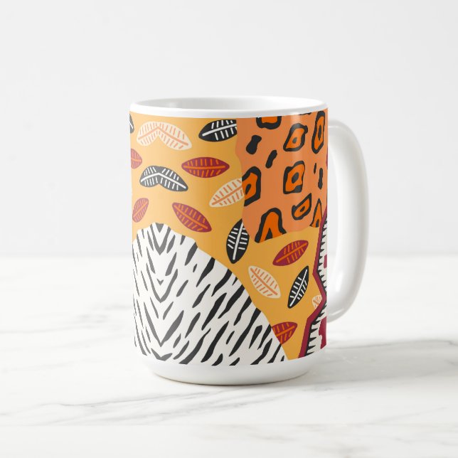 African Tribal Pattern Coffee Mug (Front Right)