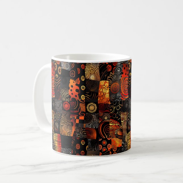 African Tribal Pattern Coffee Mug (Front Left)