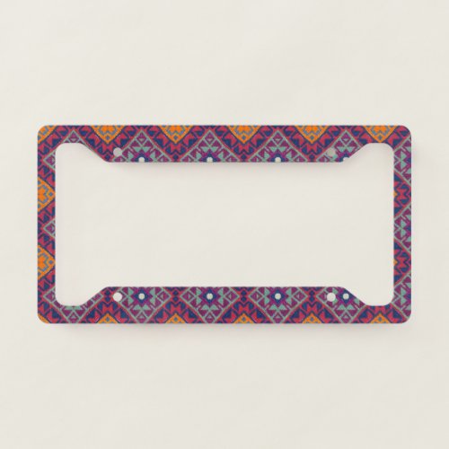 African tribal pattern design license plate frame