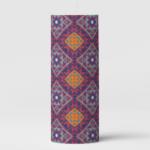 African tribal pattern design pillar candle