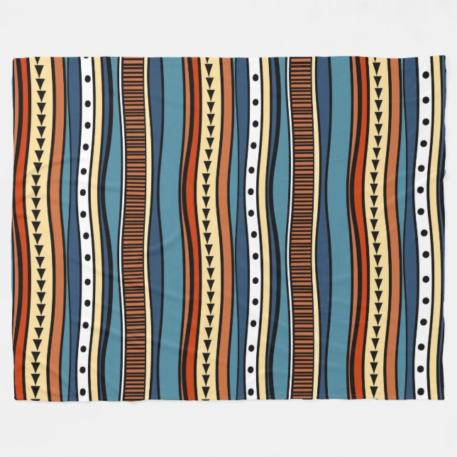 African Tribal Pattern Fleece Blanket (Front (Horizontal))