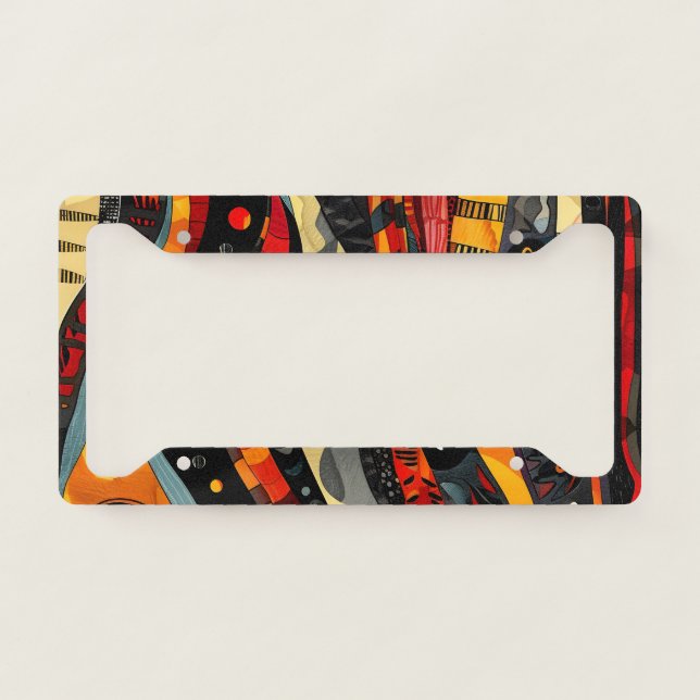 African Tribal Pattern License Plate Frame (Front)