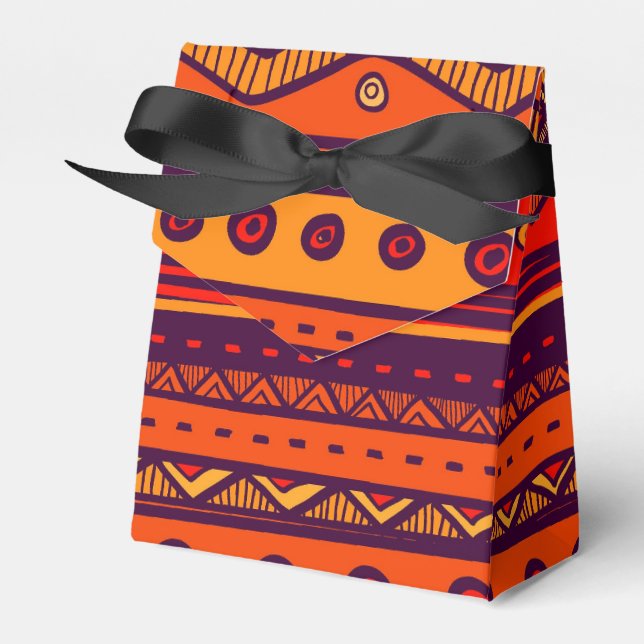 African Tribal pattern party favor box (Front Side)