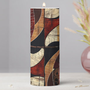 African Tribal Pattern Pillar Candle