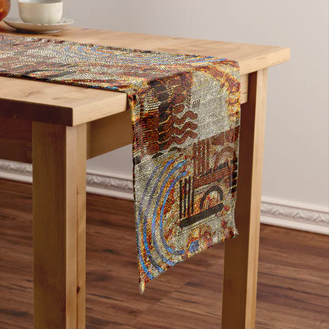 African Tribal Pattern Print Short Table Runner | Zazzle