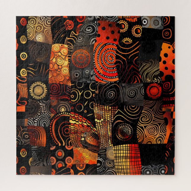 African Tribal Pattern Puzzle (Vertical)