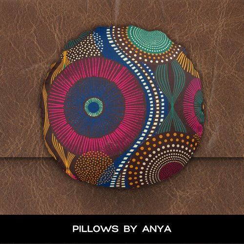 African Tribal Pattern Round Pillow