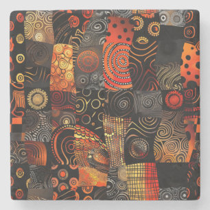African Tribal Pattern Stone Coaster