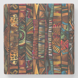 African Tribal Pattern Stone Coaster