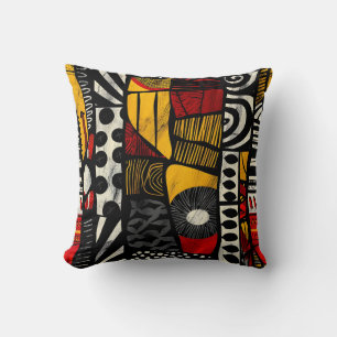 African Tribal Pattern Throw Pillow