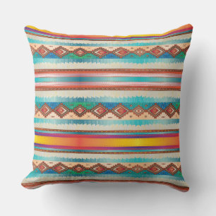 African Tribal Pattern Throw Pillow