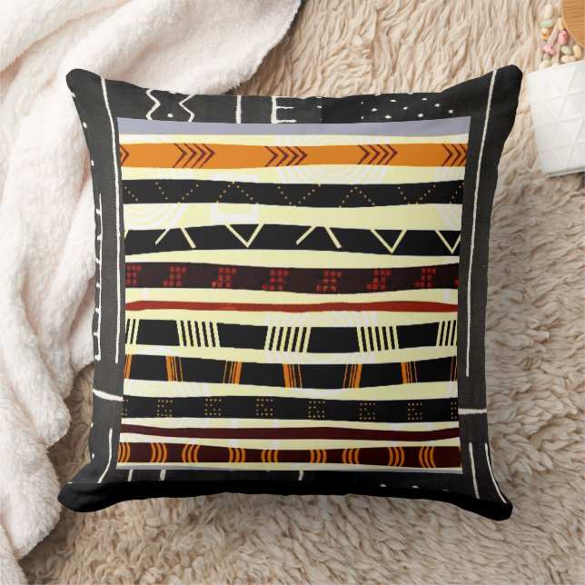 African Tribal Pattern  Throw Pillow (Blanket)