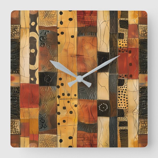 African Tribal Pattern Wall Clock (Front)