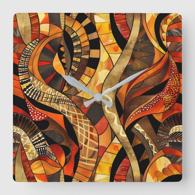 African Tribal Pattern Wall Clock (Front)