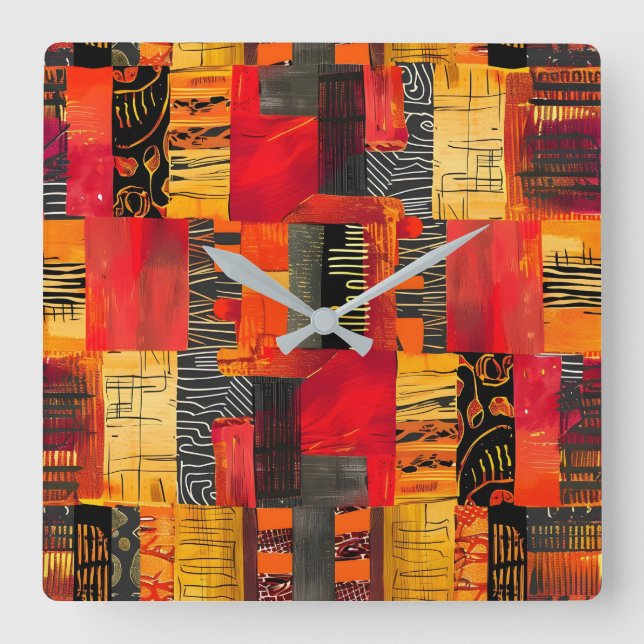 African Tribal Pattern Wall Clock (Front)