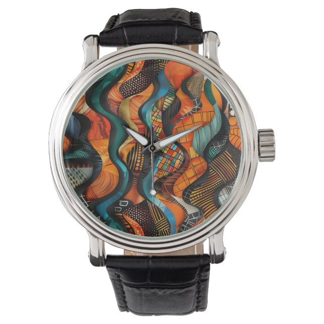African Tribal Pattern Watch (Front)
