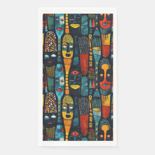 African tribal pattern with idols. paper guest towels