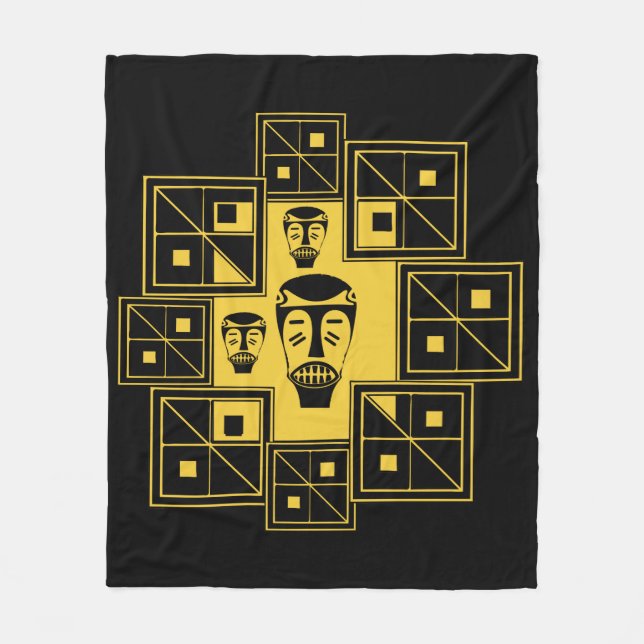 african tribal patterns fleece blanket (Front)