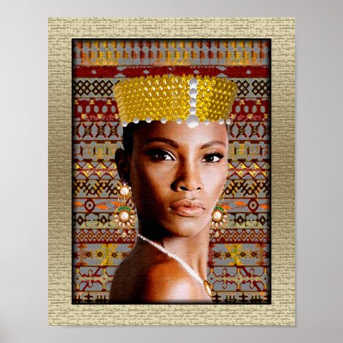 African Tribal Queen Poster