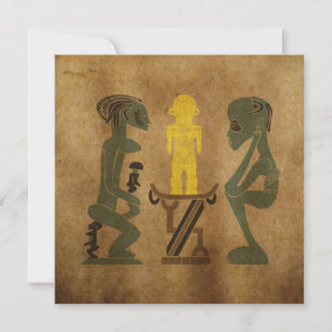 African tribal scene rock carving art