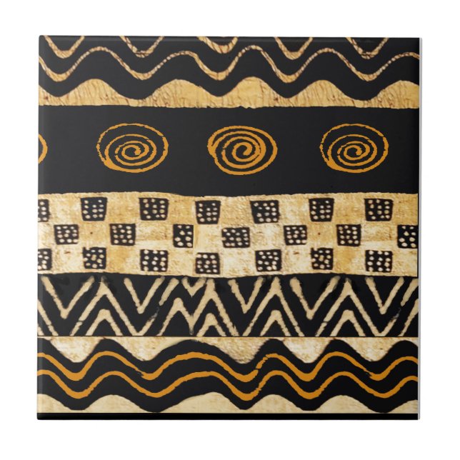 African Tribal Shaman Design Ceramic Tile (Front)