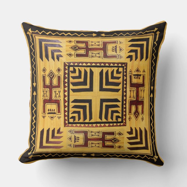 African Tribal Spirits Throw Pillow (Front)