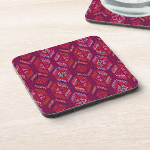 African Tribal Textile Motif Decorative Pattern Beverage Coaster