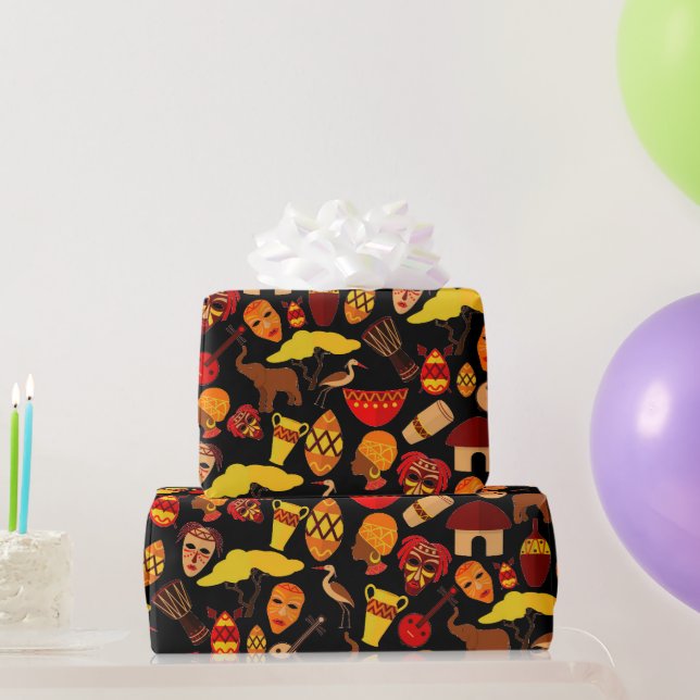African Tribal Traditional Pattern Design Art Wrapping Paper (Party Gifts)