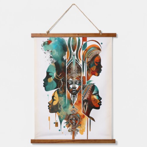 African Tribal Women Painting Contemporary Art Hanging Tapestry