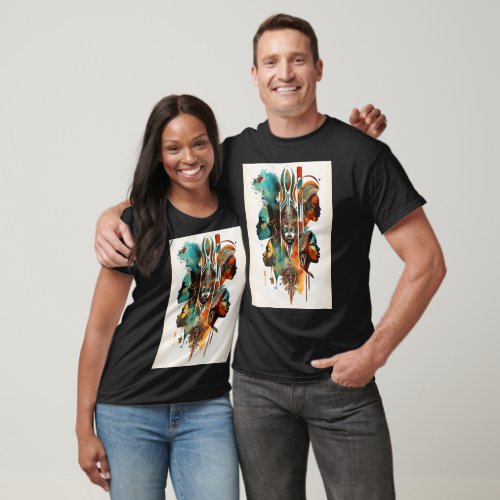 African Tribal Women Painting Contemporary Art T_Shirt