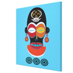 African tribe colorful ornate mask canvas print