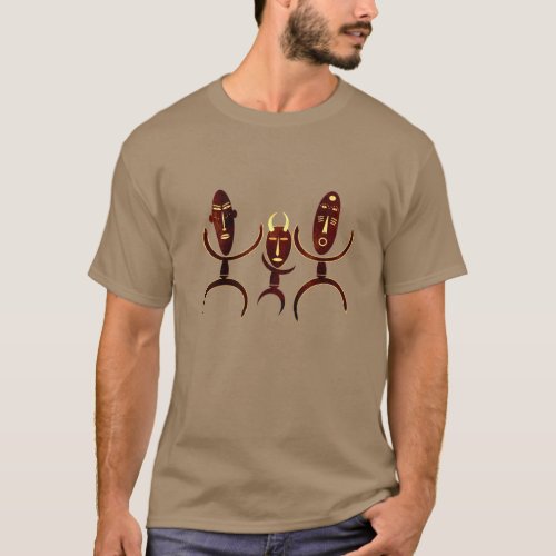 African tribe dance scene rock carving T_Shirt
