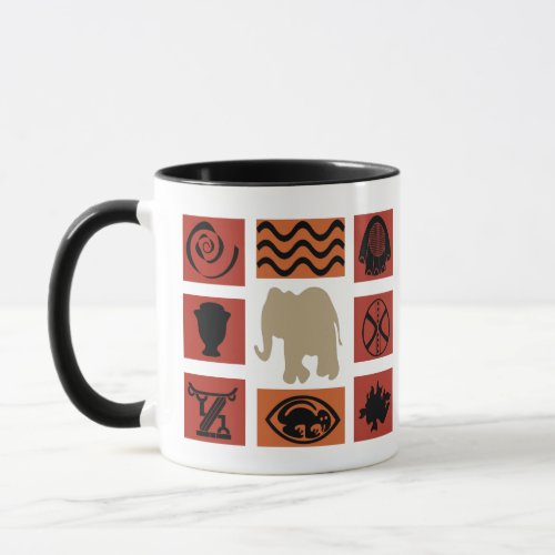 african tribe decorated elephant mug