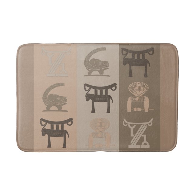 african tribe figure symbol designs bath mat (Front)