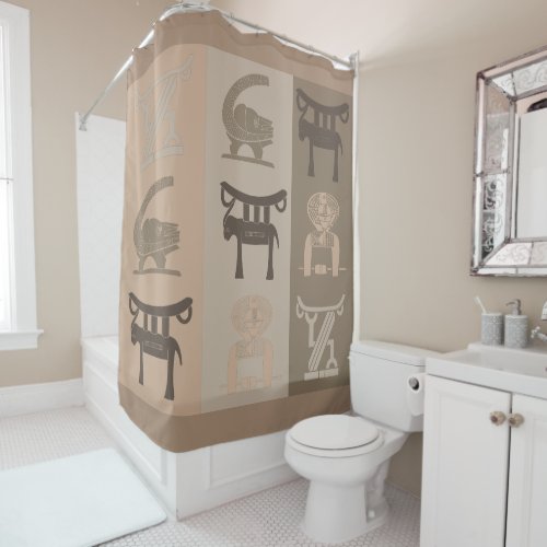 african tribe figure symbol designs shower curtain