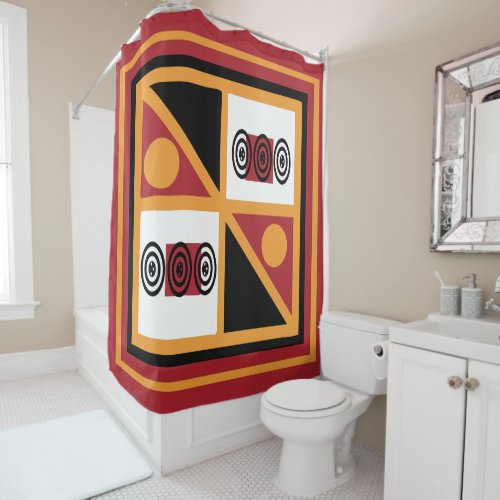 African tribe ornate pattern shower curtain