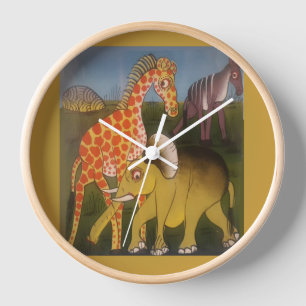 African Trio Art Print Clock