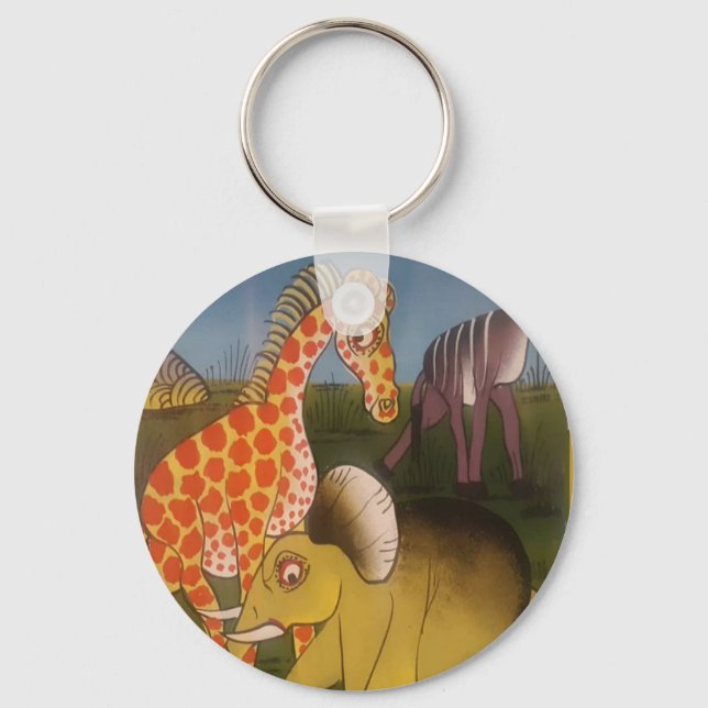 African Trio Art Print Keychain (Front)