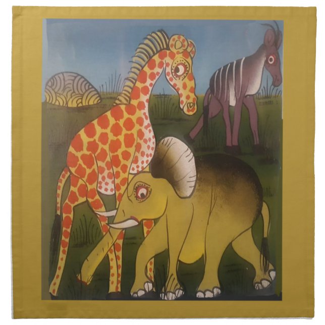 African Trio Art Print Napkin (Front)