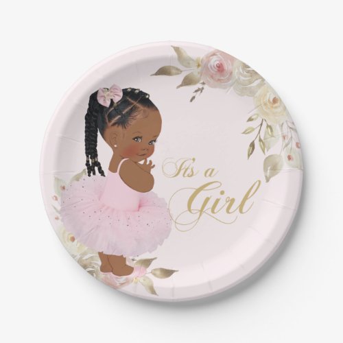 African Tutu Baby Girl Baby Shower Paper Plate
