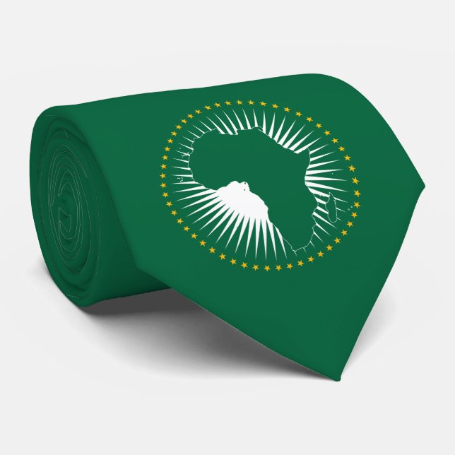 African Union Flag (Africa) (Panafrica) Neck Tie (Rolled)