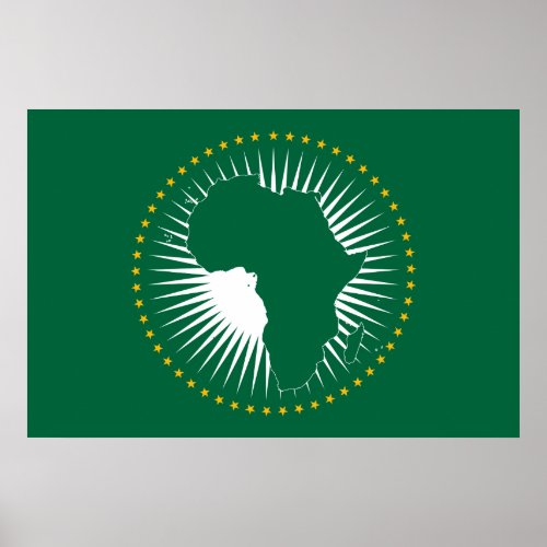 African Union Flag Africa Panafrica Poster