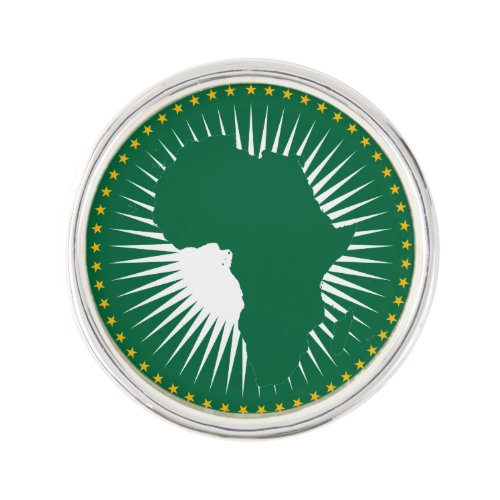 African Union Flag Planet Jill Round Lapel Pin