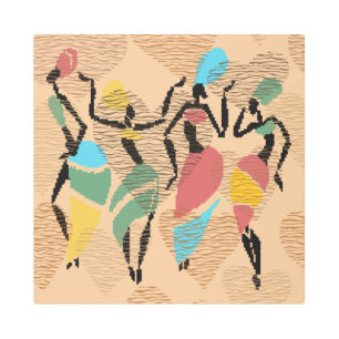 African valentines dance, african ladies pattern metal print