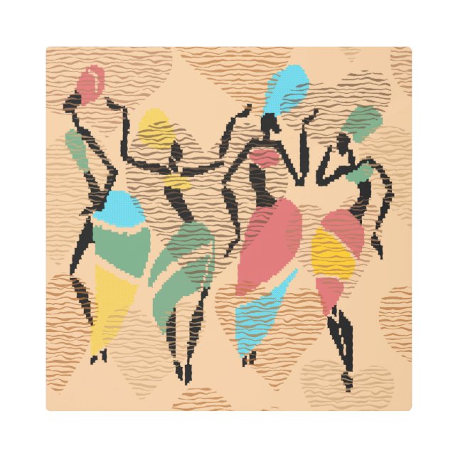 African valentines dance, african ladies pattern metal print (Front)