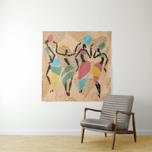 African valentines dance, african ladies pattern tapestry