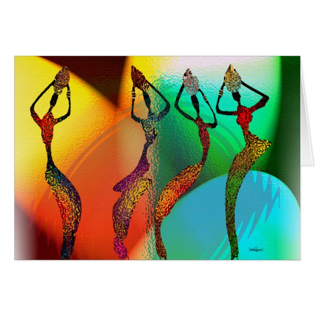 African Vase Confetti  Celebration Cards (Front Horizontal)