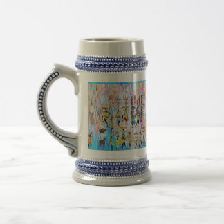 African Village Beer Stein