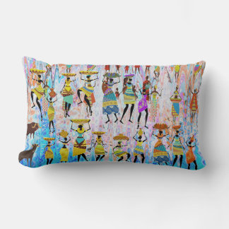 African Village Lumbar Pillow