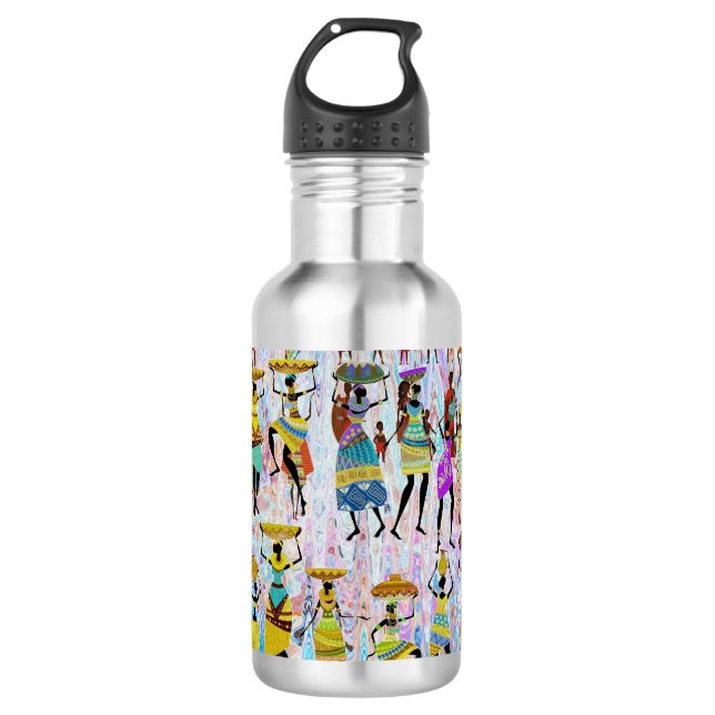 African Village Stainless Steel Water Bottle (Front)